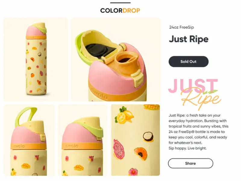 Owala FreeSip 24oz/32oz/40oz Just Ripe Birthday Bash Limited Edition Water Bottle
